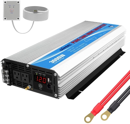 3000W نقية شرط لموجة السلطة العاكس DC12V إلى AC120V مع جهاز التحكم عن بعد