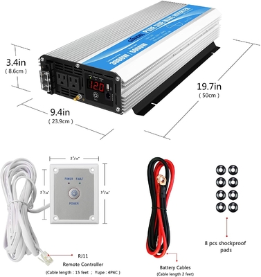 3000W نقية شرط لموجة السلطة العاكس DC12V إلى AC120V مع جهاز التحكم عن بعد