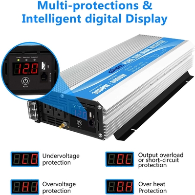 3000W نقية شرط لموجة السلطة العاكس DC12V إلى AC120V مع جهاز التحكم عن بعد