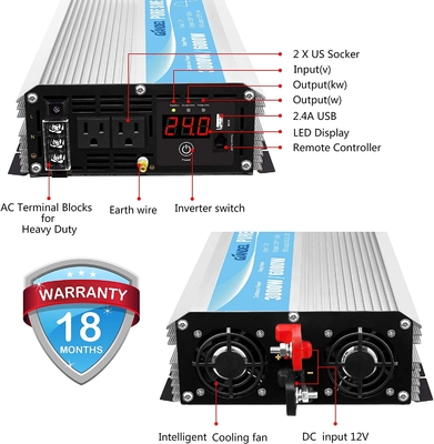 DC24V Pure Sine Wave Hybrid Solar Inverter 3000W MSDS UN38.3