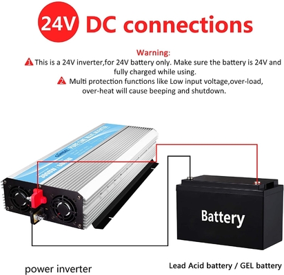 DC24V Pure Sine Wave Hybrid Solar Inverter 3000W MSDS UN38.3