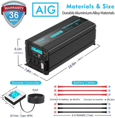 DC24V الهجين الشمسية العاكس Giandel 4000W الثقيلة النقي موجة جيبية عاكس الطاقة