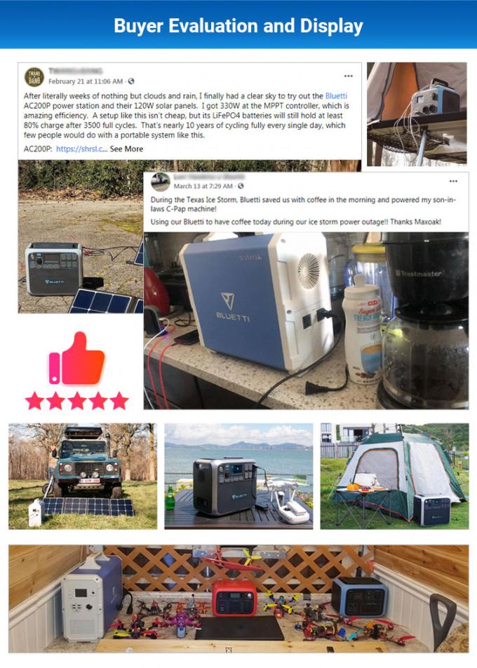 500W 10A الشمسية المحمولة نظام امدادات الطاقة للتخييم 720Wh 3