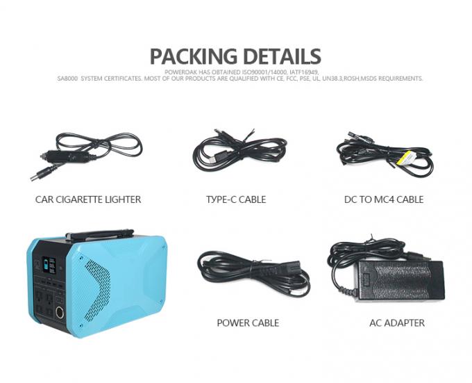 500W 10A الشمسية المحمولة نظام امدادات الطاقة للتخييم 720Wh 2