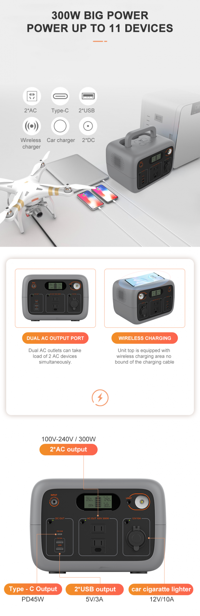 حزمة بطارية ليثيوم صغيرة للتخييم 300 وات 220 فولت بطارية ليثيوم Lifepo4 1