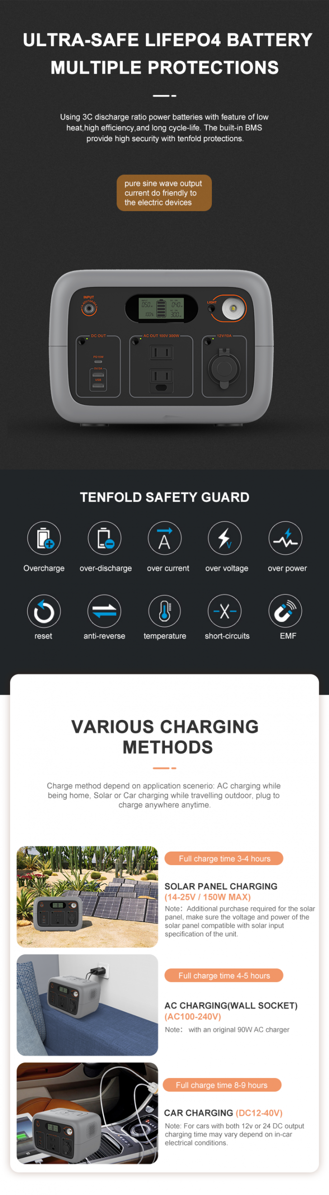 حزمة بطارية ليثيوم صغيرة للتخييم 300 وات 220 فولت بطارية ليثيوم Lifepo4 2